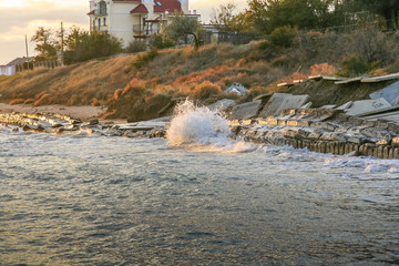 Autumn Black Sea off the coast of the Primorsky