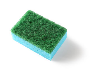 dishwashing sponge on a white background