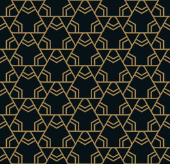 Seamless pattern. Elegant linear ornament. Geometric stylish background. Vector repeating texture