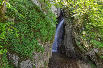 Landscape of Fotinovo waterfalls cascade (Fotinski waterfall) in Rhodopes Mountain, Pazardzhik region, Bulgaria