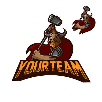 minotaur esport gaming mascot logo template