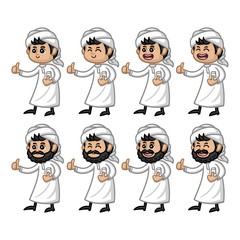 islam/muslim people cartoon style for ramadhan kareem/eid mubarak