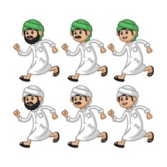 islam/muslim people cartoon style for ramadhan kareem/eid mubarak