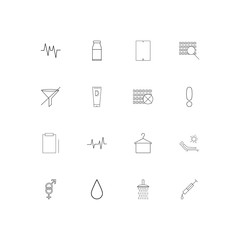 Healthcare And Medical linear thin icons set. Outlined simple vector icons