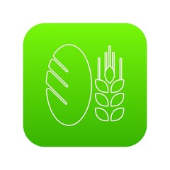 Bread wheat icon green vector