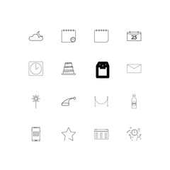 Holidays linear thin icons set. Outlined simple vector icons