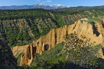 Sunset Landscape of rock formation Stob pyramids, Rila Mountain, Kyustendil region, Bulgaria