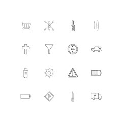 Cars And Transportation linear thin icons set. Outlined simple vector icons