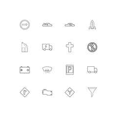 Cars And Transportation linear thin icons set. Outlined simple vector icons