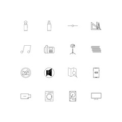 Devices linear thin icons set. Outlined simple vector icons