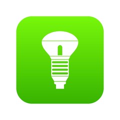 Led bulb icon digital green