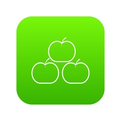 Apples icon green vector