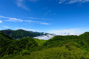 Naklejka premium 南アルプス南部 三伏山からの眺め