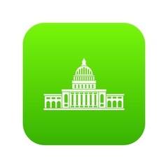 White house icon digital green