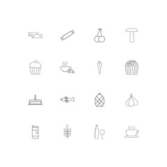 Food And Drink linear thin icons set. Outlined simple vector icons