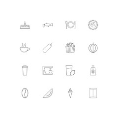 Food And Drink linear thin icons set. Outlined simple vector icons