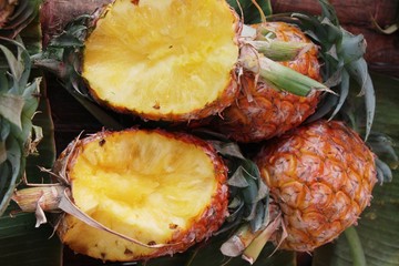 Fresh pineapple is delicious in street food