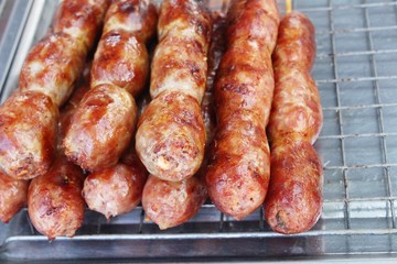 grilled sausage asia delicious at street food