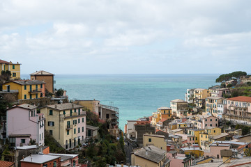 Obraz premium チンクエ・テッレの村 リオマッジョーレ ～険しいリグーリア海岸の5つの村（イタリア・リグーリア州）