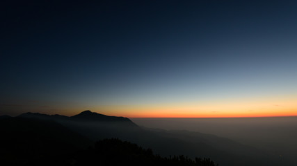 北アルプス　常念岳　マジックアワー