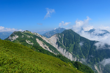 Naklejka premium 北アルプス 裏銀座縦走ルート 水晶岳