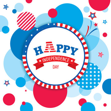 Illustration vector of Happy Independence day celebration of USA design with circle and flag pattern.