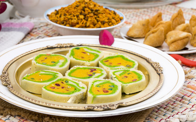 Indian Sweet food Mawa Peda Also know as pera or peday Indian Popular Sweet Made up of Mawa, Milk and Sugar