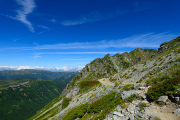 北アルプス　裏銀座縦走ルート　水晶岳