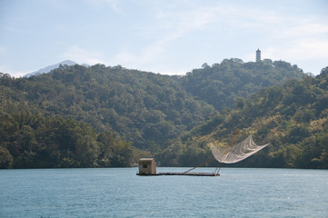 Taiwanese fishing boat at Sun Moon Lake