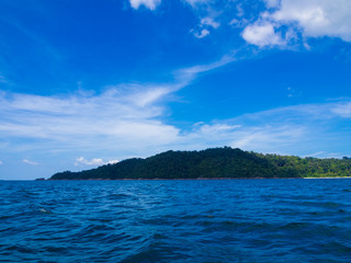 Fototapeta premium Tranquil blue sea with exotic island Andaman sea