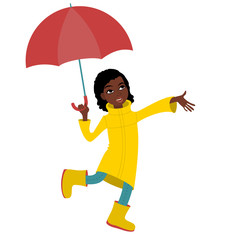 An african girl with umbrella