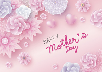 Mother's day card concept design of flowers vector illustration