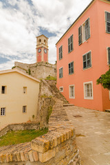 corfu island old fortress clock tower greece