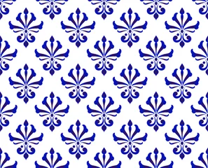 Foto op Canvas blue and white damask pattern © flworsmile