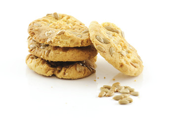 cookies seedsunflower isolated on white background