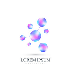 3D Logotype icon dna and molecule, atom, neuron. Vector template Logo for medicine, science, technology, chemistry, biotechnology.