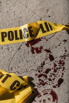 Police Tape In Blood