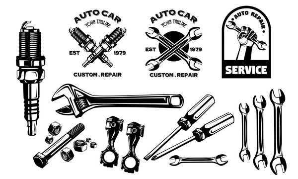 repair logo auto car garage