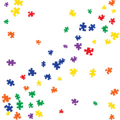 Confetti Background Pattern. Puzzle pieces and big ideas design, vector illustration graphic