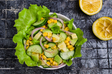 Salad with raw vegetables