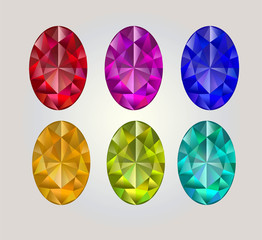 Diamond oval shape,vector illustration