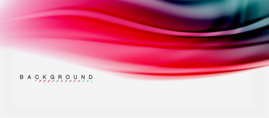 Blurred fluid colors background, abstract waves lines, vector illustration