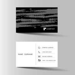  Modern business card design. Black and white color. Vector illustration. 