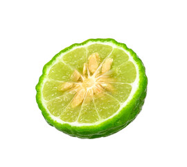 Half of bergamot isolated on white background