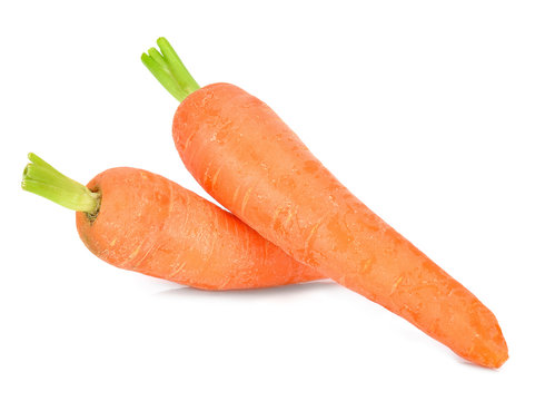 Baby Carrot Isolated On The White Background