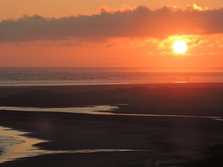 Sunset on the beach, New Zealand