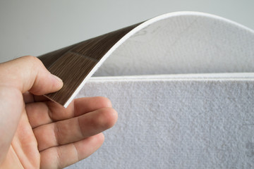 Linoleum samples on white background