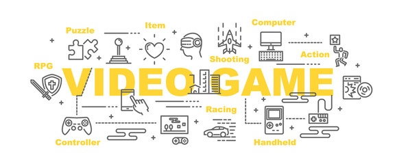 video game vector banner