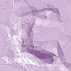 Obraz premium Futuristic background with lines and abstract low-poly, polygonal triangular mosaic background for web, presentations and prints. Grunge surface. 3d Rendering. Realistic 3D design template.