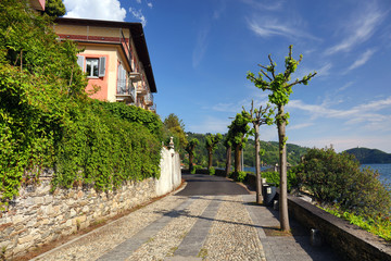 Orta San Giulio, famous and very popular tourist resort and travel destination located in Piedmont, Northern, Italy.